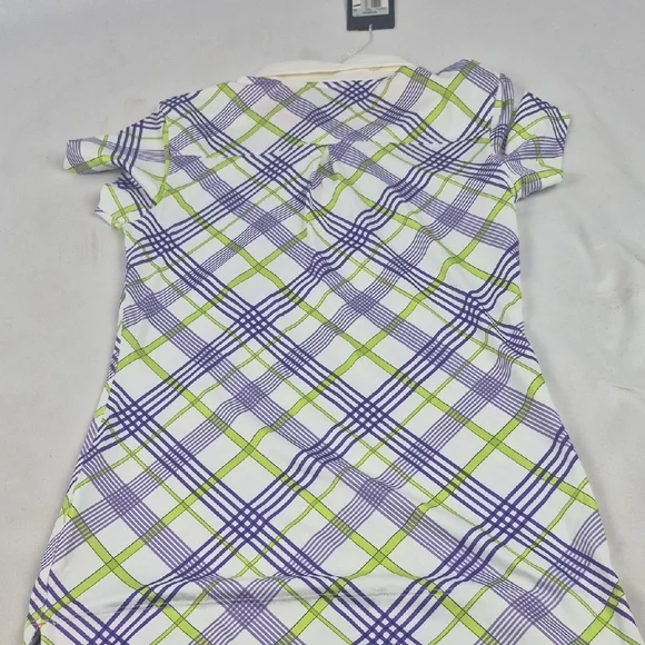 Nike Green and Purple Polo Shirt Sporty Plaid Design - Picture 6 of 6